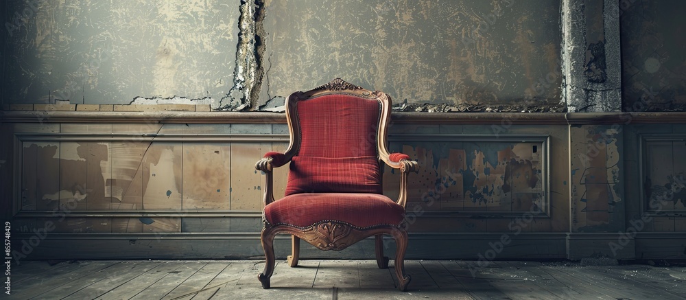 Poster antique chair. with copy space image. place for adding text or design