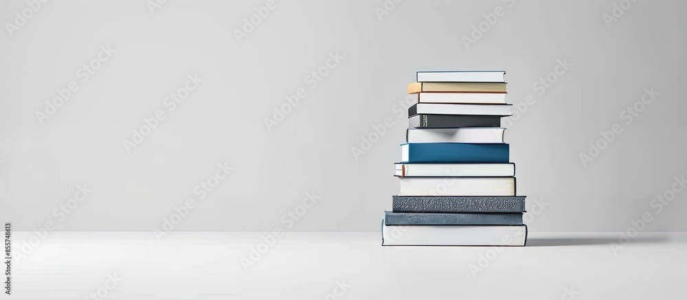 Aufkleber Stack of books on white background. with copy space image. Place for adding text or design