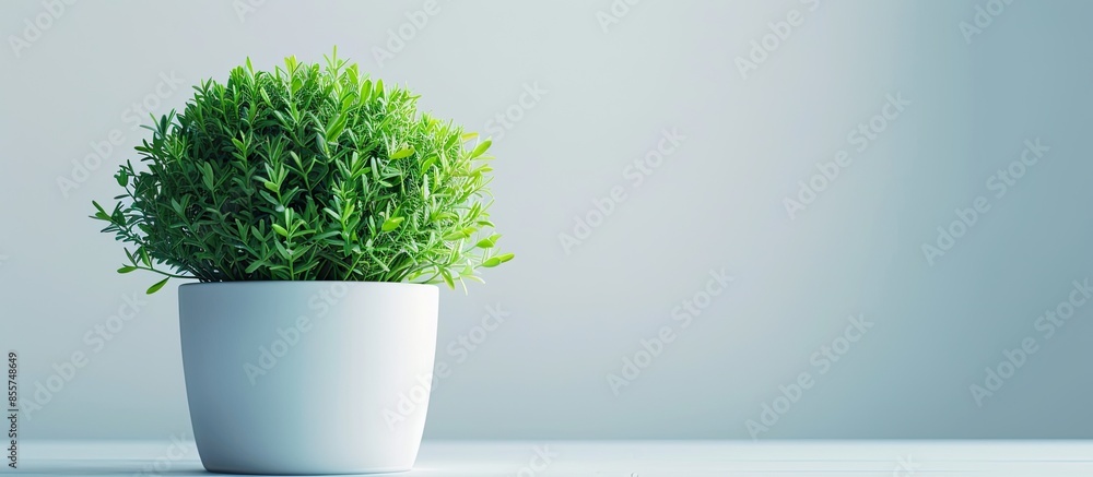 Aufkleber artificial green plastic grass in the pot. with copy space image. Place for adding text or design