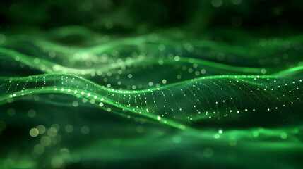 A green wave with a lot of dots on it