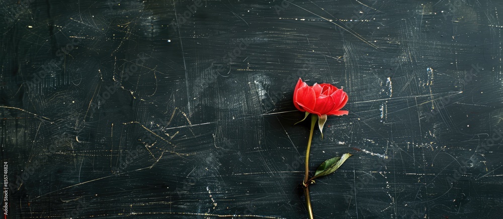 Poster Sometimes you win, sometimes you learn. Letters on the black board with flower. with copy space image. Place for adding text or design