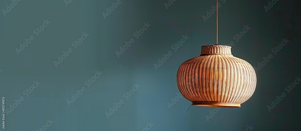 Aufkleber asian wicker  hanging lamp. with copy space image. Place for adding text or design