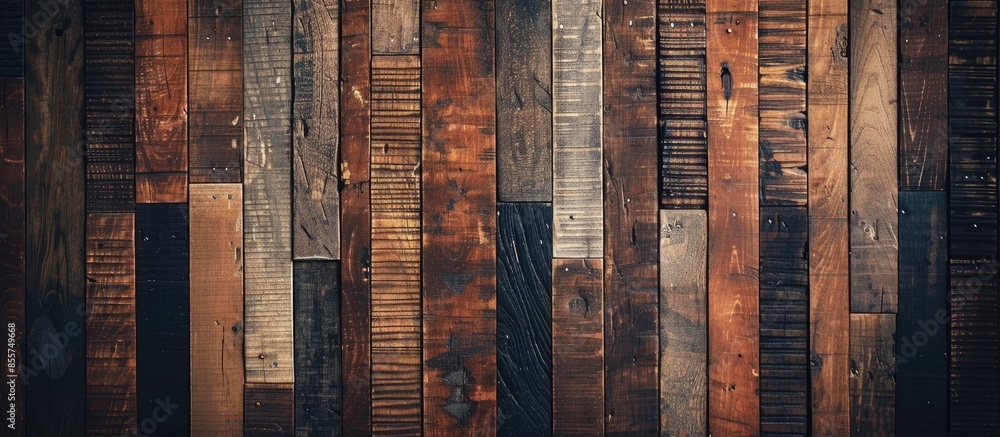 Poster Natural wood wall or flooring pattern surface texture. Close-up of interior material for design decoration background. with copy space image. Place for adding text or design