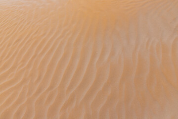 Beautiful wavy sand texture on the beach.