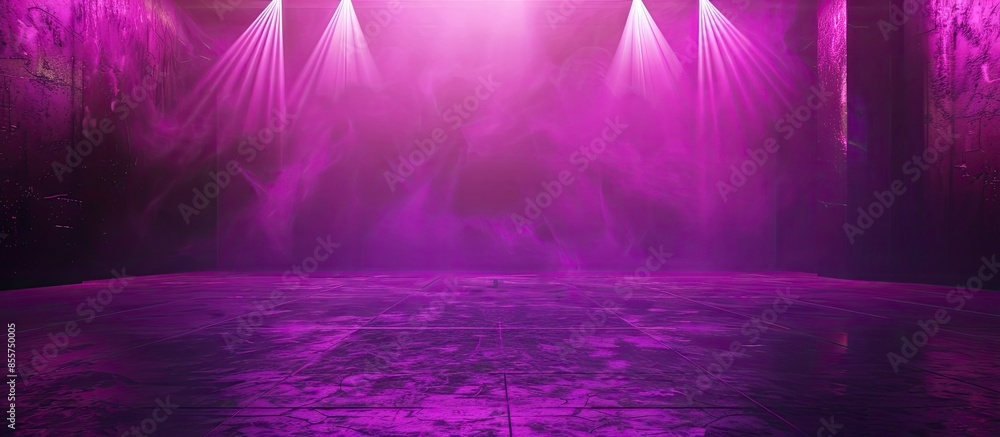 Aufkleber empty stage with purple spotlight background. with copy space image. Place for adding text or design