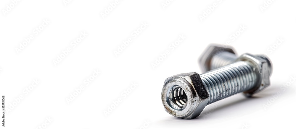 Poster Two screws isolated on white background. with copy space image. Place for adding text or design