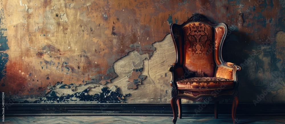 Poster vintage chair. with copy space image. place for adding text or design