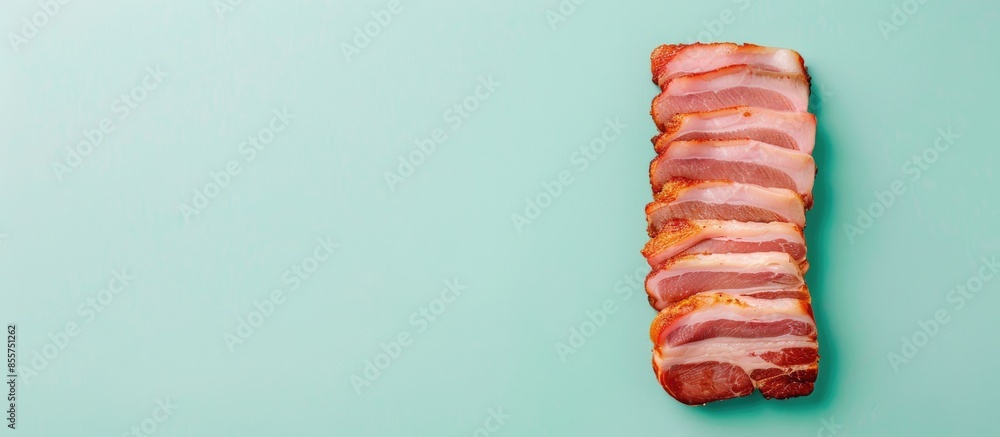 Poster pork belly on pastel background food isolated pastel. with copy space image. place for adding text o