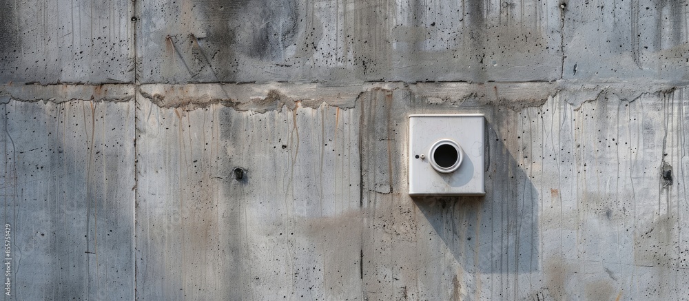 Poster Installation square box ,emt conduit Embeded in wall for lighting switch,socket outlet system at construction site. with copy space image. Place for adding text or design