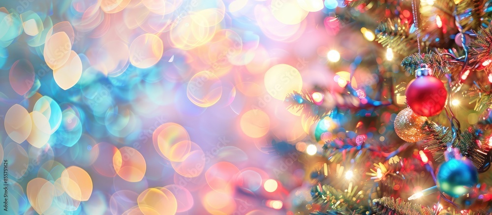 Leinwandbilder abstract blur colorful of light bokeh from backdrop of christmas celebration light decoration at hom