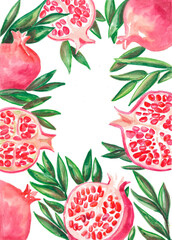 watercolor pomegranates