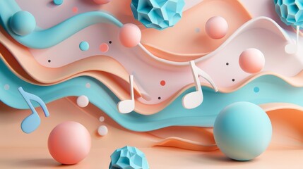 Musical notes, the concept of enjoyment Enjoy the music simple background