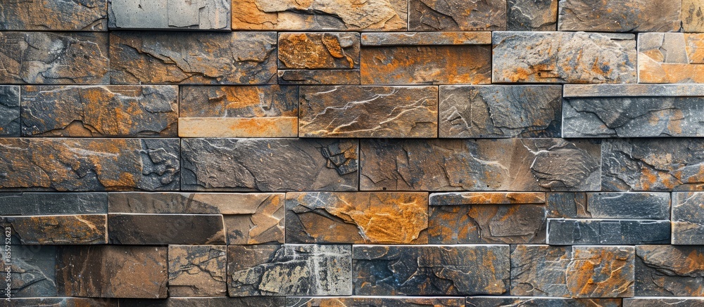 Poster Modern stone brick wall background. with copy space image. Place for adding text or design