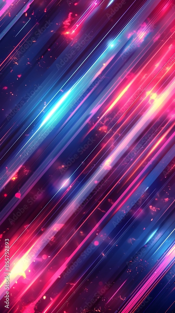 Poster mesmerizing abstract neon light patterns on vibrant dark background ideal for highlighting modern an