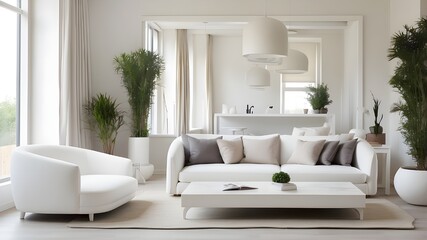 White frame furniture for architecture rooms.