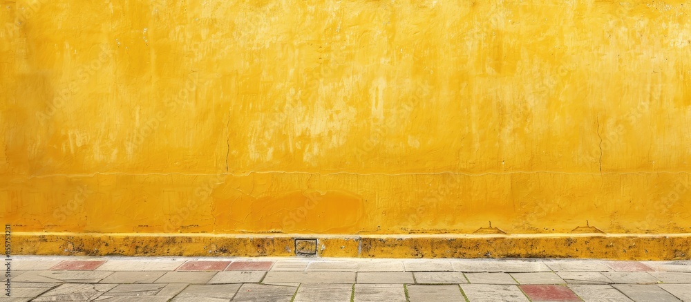 Aufkleber Yellow wall texture. with copy space image. Place for adding text or design