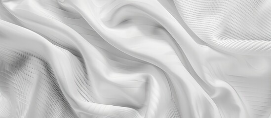 Fototapeta premium White football jersey clothing fabric texture sports wear background, close up. Copy space image. Place for adding text or design