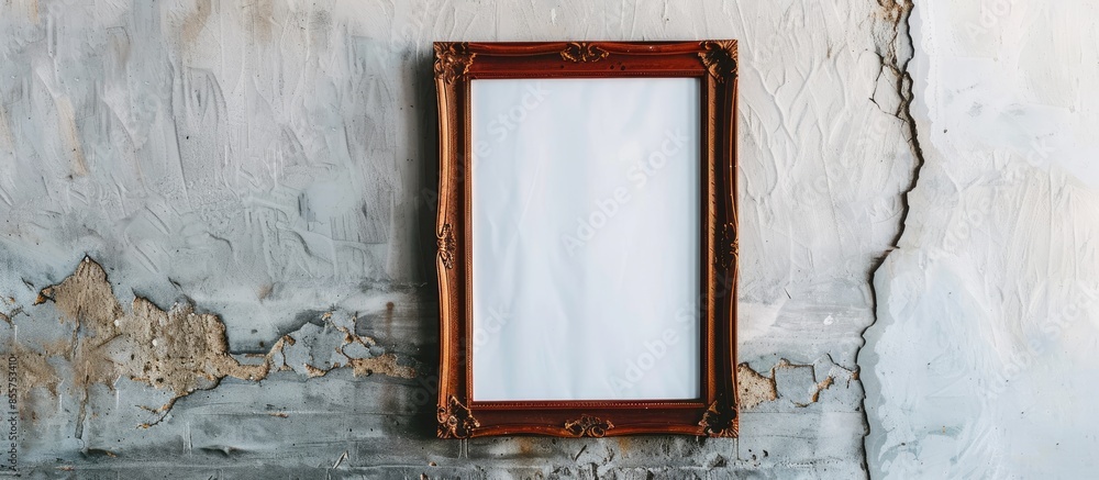 Poster a picture frame on a white. with copy space image. Place for adding text or design