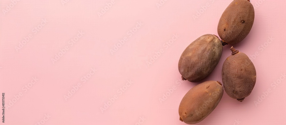 Poster tamarind fruit on pastel background food isolated. with copy space image. place for adding text or d