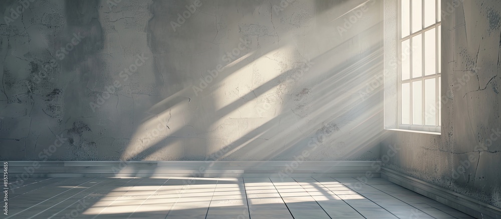 Poster Interior of the empty room filled with light from a window. with copy space image. Place for adding text or design