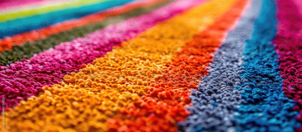 Poster Closeup of colorful carpet texture. with copy space image. Place for adding text or design