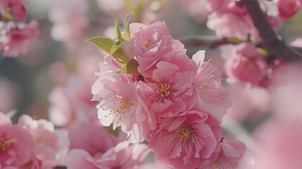 Obraz premium Pink peach Kiku in bloom