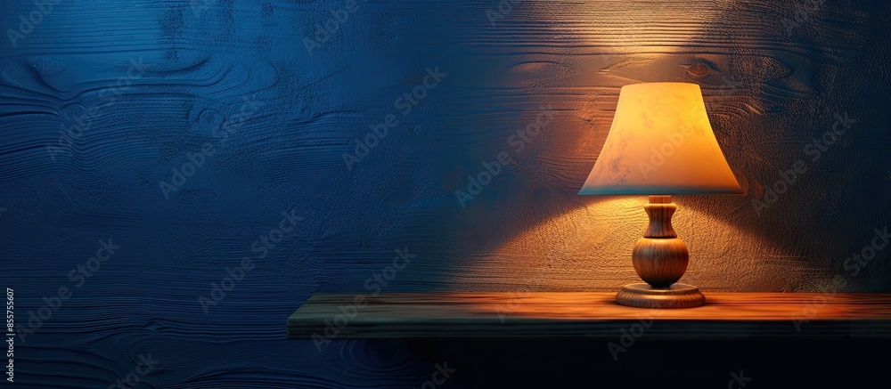 Poster Lamp in the night on the shelf abstract background. with copy space image. Place for adding text or design