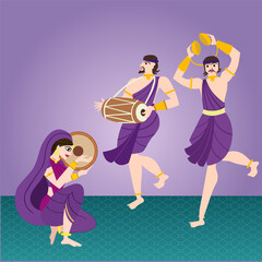 Funky Caricature for Wedding Invite (Sangeet)