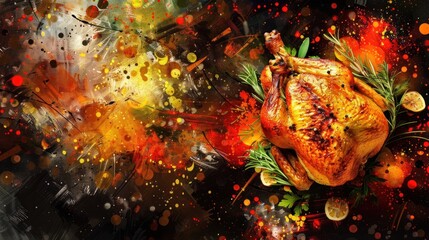Roasted Chicken with Autumnal Splashes