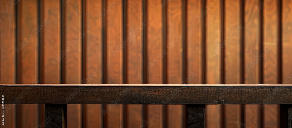 Poster passage against the background of a brown railing. with copy space image. Place for adding text or design