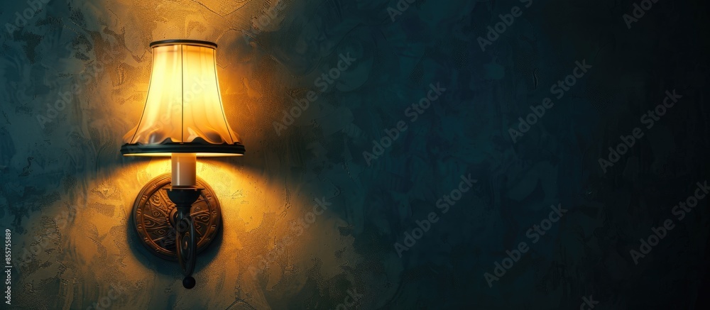 Poster Lamp Wall. with copy space image. Place for adding text or design