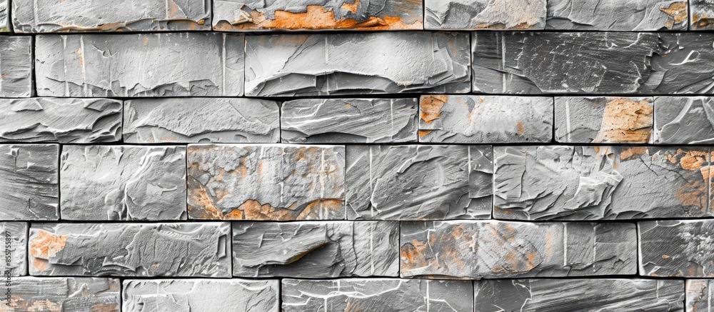 Poster Concrete of stone wall background seamless and texture. with copy space image. Place for adding text or design
