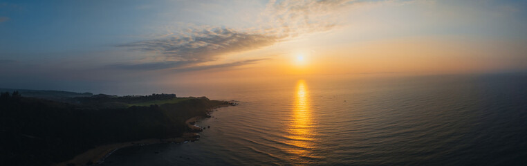 Aerial view of sunrise sea landscape