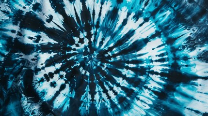 Deep Ocean Blue Tie-Dye Pattern with Hypnotic Swirling Design.