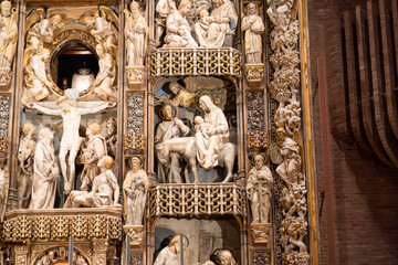 the magnificent Altarpiece of the Santuario de Torreciudad, a spectacular Marian shrine in honor of...