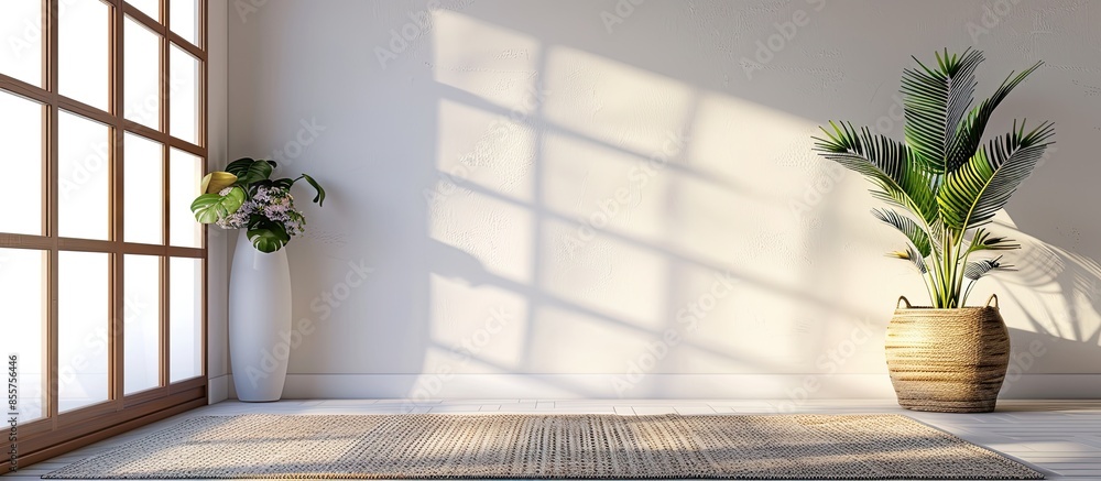 Poster photos of carpet on the floor decorated inside the room. with copy space image. place for adding tex