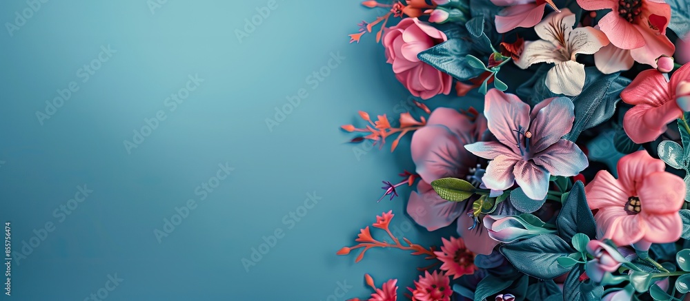 Aufkleber Decoration artificial flower. with copy space image. Place for adding text or design