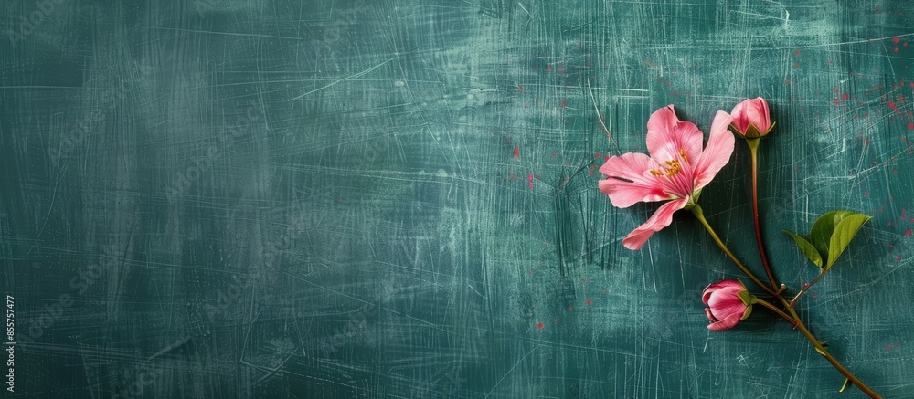 Poster sometimes you win, sometimes you learn. letters on the black board with flower. with copy space imag
