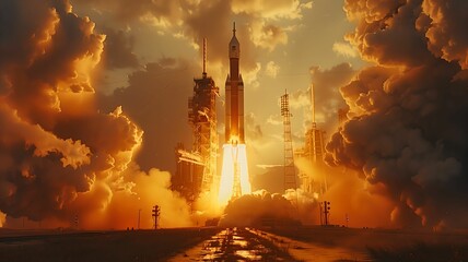 a rocket is seen emerging from the atmosphere