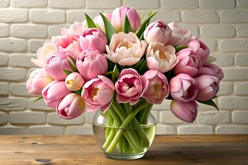 bouquet of tulips in a vase