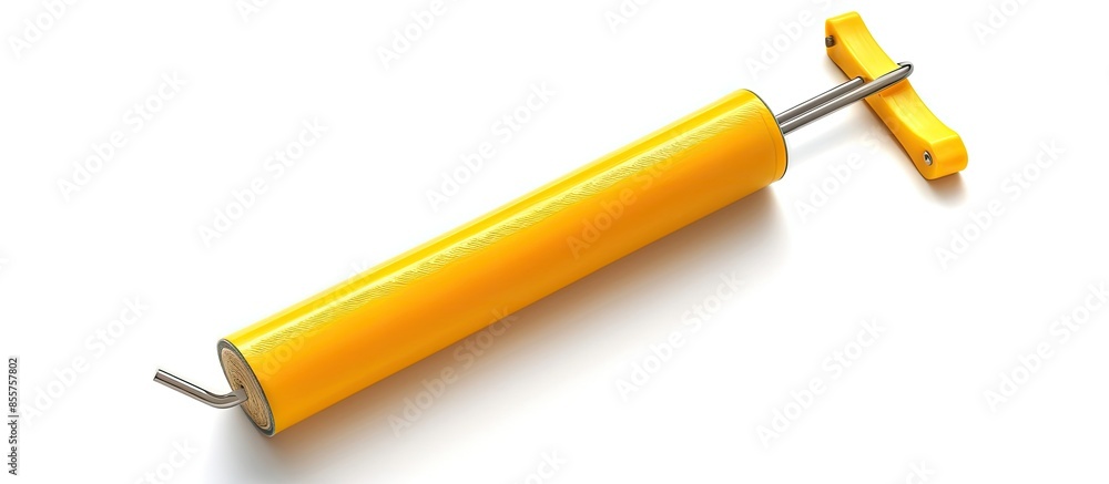 Aufkleber A roller with a yellow handle isolated on a white background. with copy space image. Place for adding text or design
