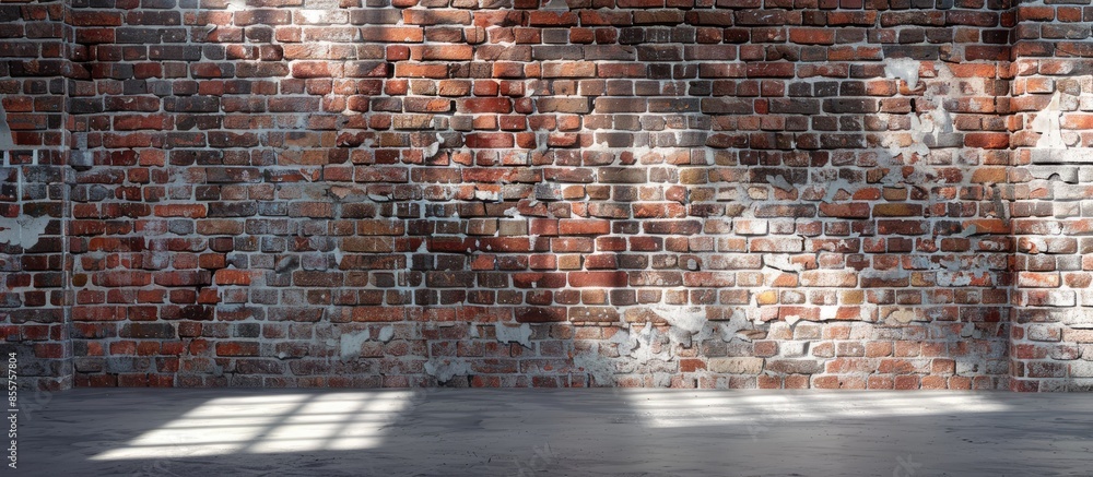 Poster Urban Interior Brick Walls Stage Background Texture. with copy space image. Place for adding text or design