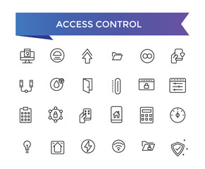 Access Control Icons set with editable stroke collection. Line icons pack. Vector illustration.