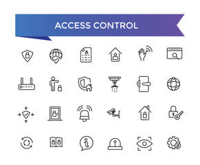 Access Control Icons set with editable stroke collection. Line icons pack. Vector illustration.