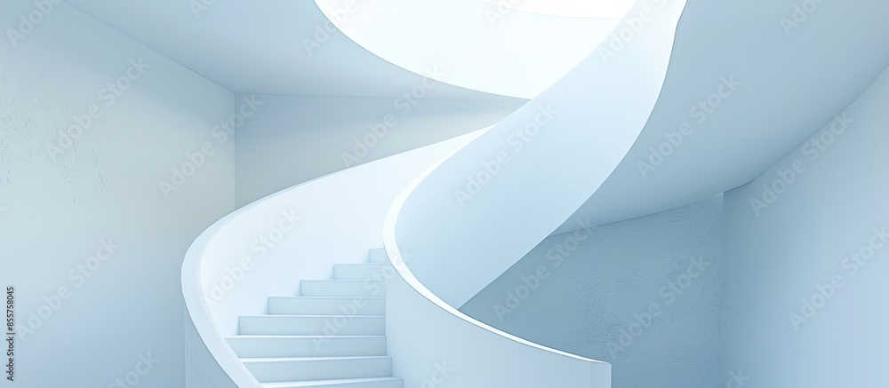 Poster white spiral staircase. with copy space image. Place for adding text or design