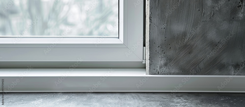 Poster closeup shot of plastic vinyl window with aeration. with copy space image. place for adding text or 