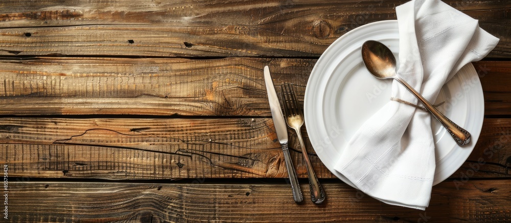 Poster table napkin for home and restaurant. with copy space image. Place for adding text or design