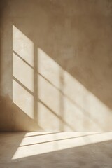 3D rendering of an empty room with beige wall and floor background for product displays or branding mockups in the style of minimalism  