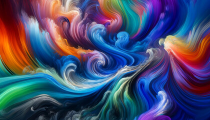 Obraz premium Dive into this vibrant symphony of swirling colors and dynamic patterns