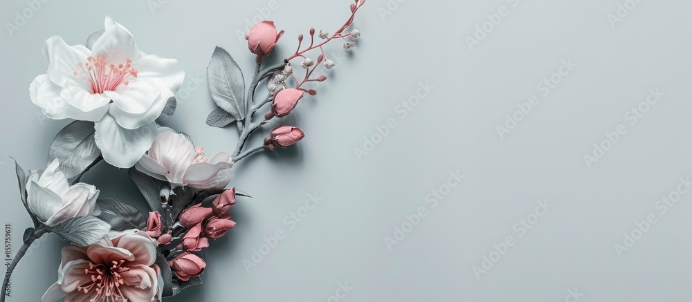 Fototapete Decoration artificial flower. with copy space image. Place for adding text or design